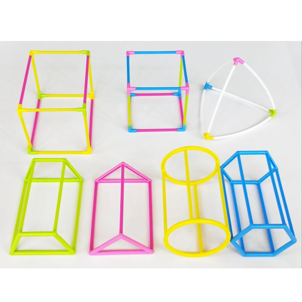 3D Geometric Shape Building Set Box Kids Mathematics Teaching Aids