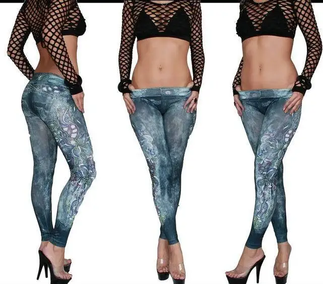 

Low Waist Sexy Leggings Spring Fashion Floral Printed Stretch Skinny Legging Pants for Women