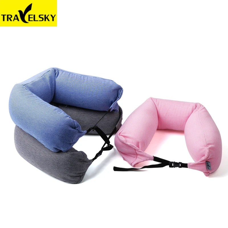 Travelsky Newest U-shape Travel Particle Pillow Use Or Home Striped Removable Adjustable | Дом и сад