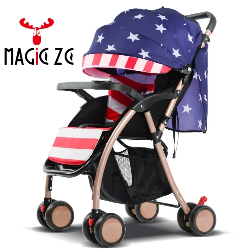 

EU RU NO TAX Baby Stroller 2 in 1 stroller lying or dampening folding light weight Two-sided children's four seasons baby buggy