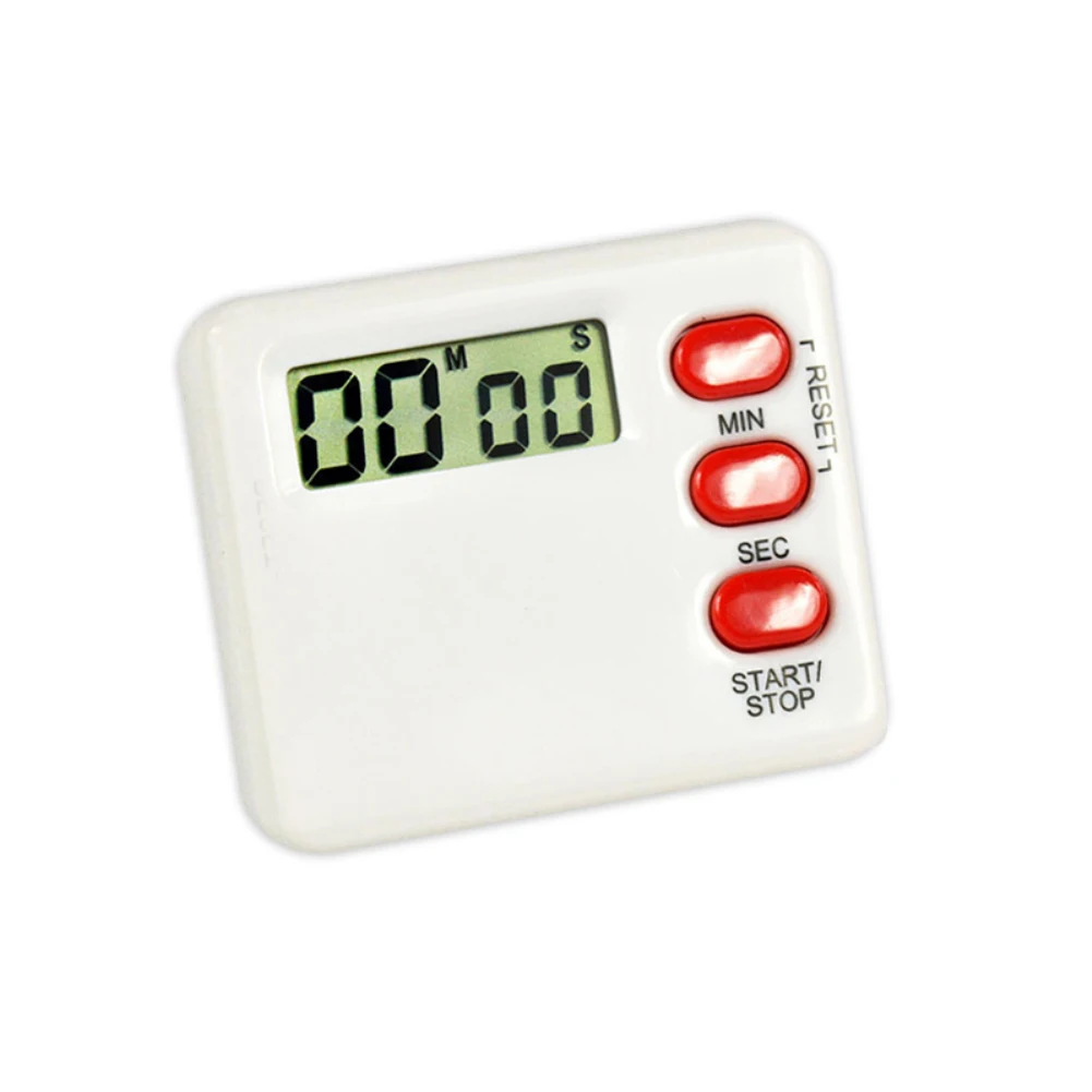 Магнитный Широкий цифровой кухонный таймер с ЖК-дисплеем с сильным будильником, цифровое напоминание о времени приготовления, подсчет часов на 24 часа - Цвет: Белый