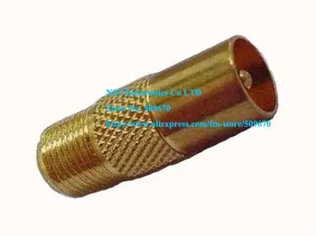 

Free Shipping /50pcs/ Gold F Female Jack to PAL IEC DVB-T TV Male Plug Coaxial RF Connector Adapter New