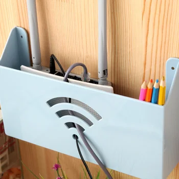 

Wireless Wifi Router Storage Box PVC Plastic Shelf Wall Hanging Bracket White Home Storage Organization Supplies