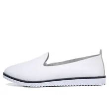 Женские туфли на плоской подошве; кожаные женские мокасины без застежки; Повседневная обувь; женские летние лоферы; женская обувь