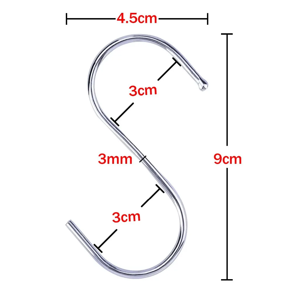 S Shaped Hooks Hanging Hooks Hangers for Bathroom, Bedroom, Office and Kitchen ( 20 Pack )