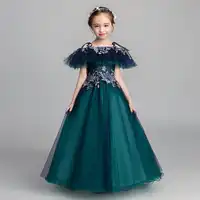 Luxury Appliques Flower Girl Dresses Off the Shoulder Kids Formal Dress Floor Length Ball Gown Tulle Evening Gowns Party Dress