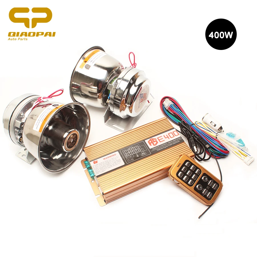 1set Super Loud Wireless Horn 400W Warning Sound Alarm Megaphone Metal