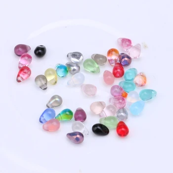 

10pcs Water Drop Glass Beads Beauty Fish Tear Glasses Charm Pendant DIY Jewelry