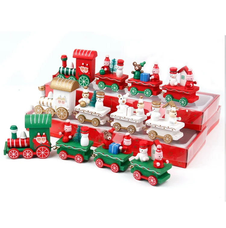FENGRISE Wooden Christmas Train Ornaments Christmas Decorations For Home Christmas Gift Navidad Noel Xmas New Year Decor