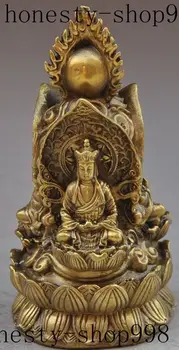 

6"Tibet buddhism fane brass kwan-yin sakyamuni Ksitigarbha 3 god buddha statue