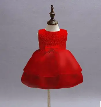 Платья для крестин, платье для крещения крестильное платье для маленьких девочек свадебное платье в стиле принцессы для маленьких девочек; комплект одежды для девочек из 1 год, платье для дня рождения для новорожденных Одежда для малышей - Цвет: red