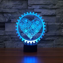 Шестерня любовь настольная лампа для украшения комнаты USB Led Изменение цвета Ночной светильник удивительные подарки
