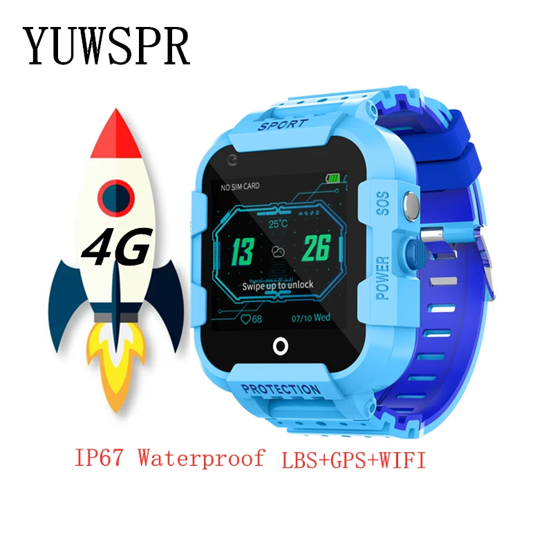  Smart watch 4G kids GPS tracker IP67 waterproof camera mom assured WIFI location SOS Two-way callin
