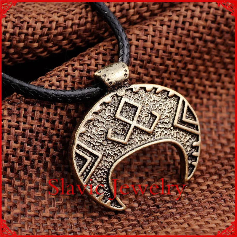 

Vintage Viking Occult Rune in Crescent ,moon Pendant Ethnic Drop Shipping