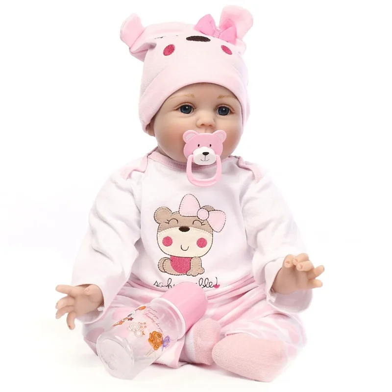 

40cm 55cm Newborn Reborn Baby Dolls and doll colthes Silicone Babies playmate Doll gifts For kids photography props