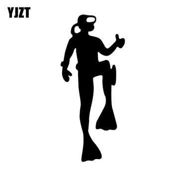 

YJZT 7.3*16.8CM Coolest Diver Unique Silhouette Car Sticker Vinyl Black Silver C12-0722