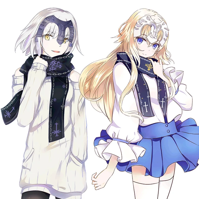 겨울스카프 추천상품 겨울 유니섹스 스카프 애니메이션 FGO Fate/Grand Order 세이버 조안 오브 아크 Astolfo Cosplay Neckerchief 귀여운 학생 스카프 크리스마스 선물 소개