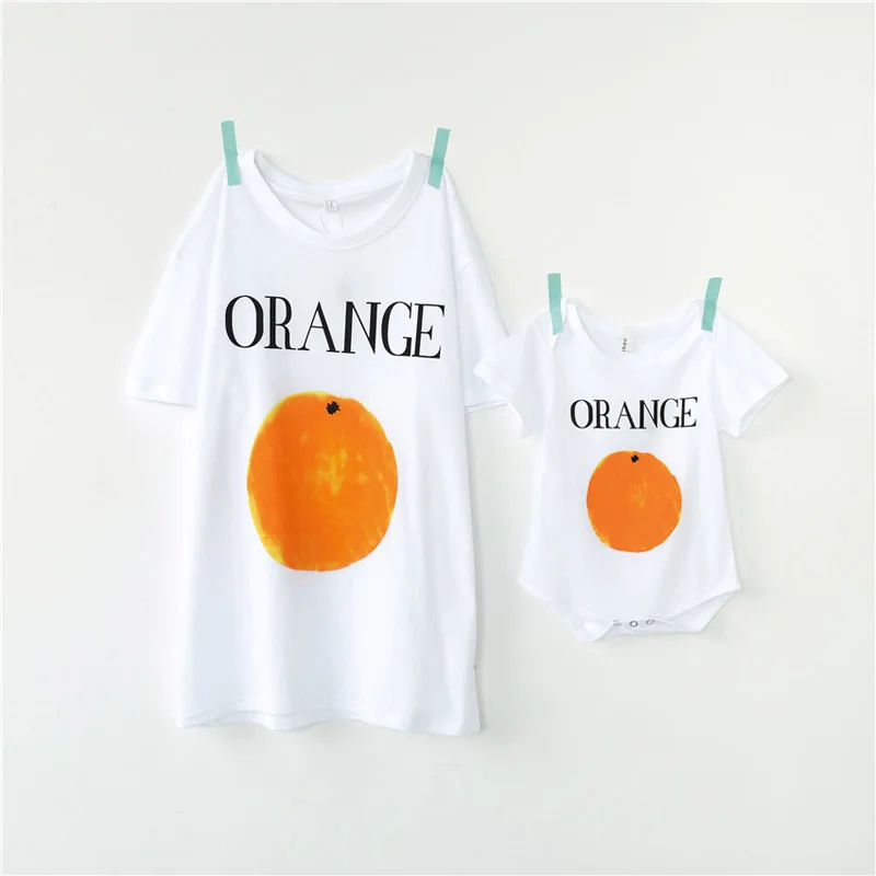 

New Family Matching Clothes Dad Daughter Clothes T Shirt Fashion Fruit Short-sleeve Familia Father Son Baby T-shirt Family Look