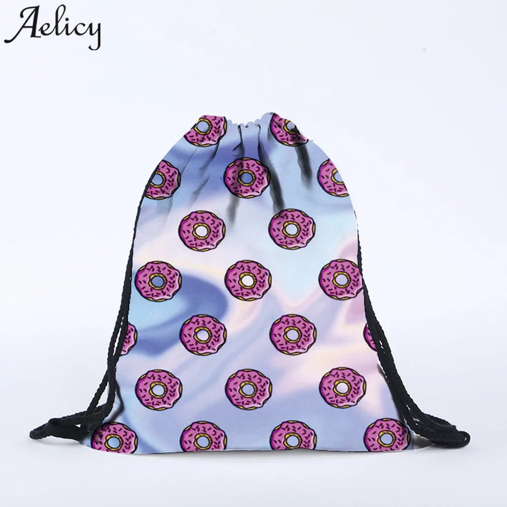 

Aelicy 2018 Hot New Fashion Light High Quality Women Men Unisex Backpacks 3D Printing Bags Drawstring Backpack