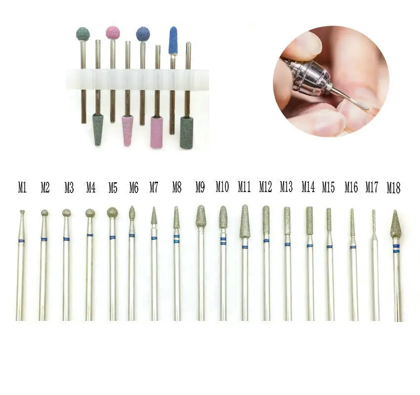 

Nail Rotate Diamond Burr Nail Drill Bit 3/32" Electric Nail Mills Cutter Manicure Pedicure Tool Nail Drill Accessories