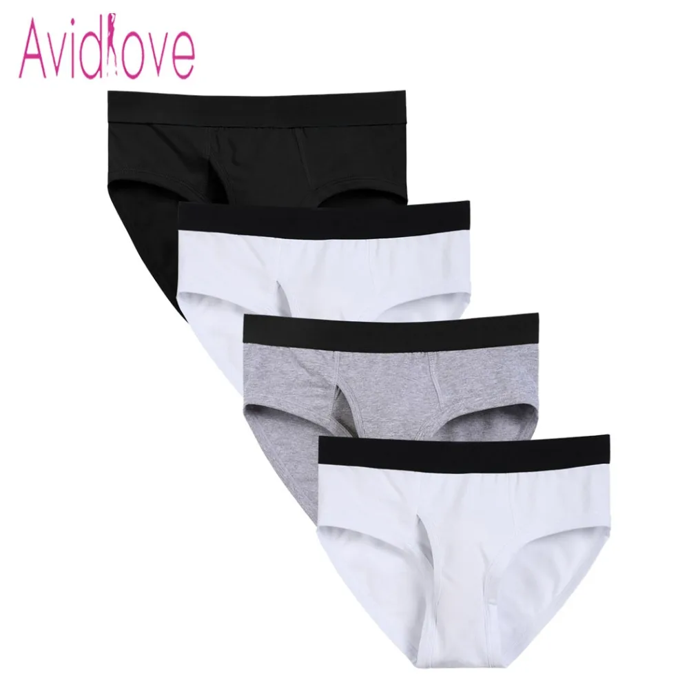 

Avidlove Men's Cotton Underwear Sexy Men's Spandex Brief One Pack/4PCS Men's Basic Briefs Front Funct Fly High Quality S-XXL