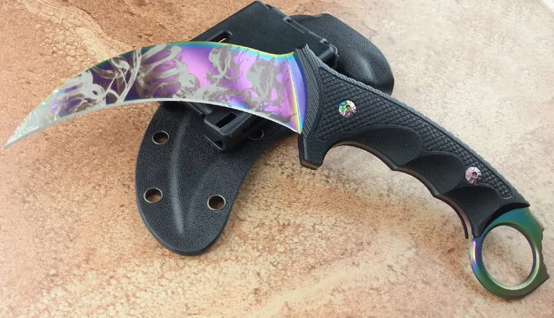 

The One Colorful Colors Claw Knife Fixed Blade,Camping Hunting Knife Survival Tactical  Knives Fixed Blade 1053#