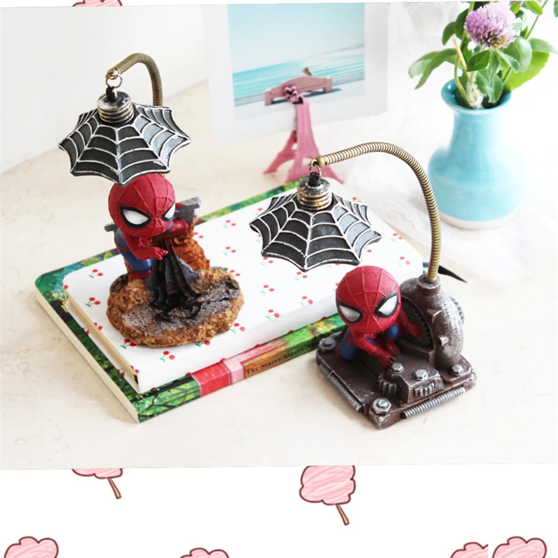 LED Cartoon Cute Q Version Spider Man Night Lights Multiple Of Extraordinary Fighters Book Desktop Ornaments A Birthday Present