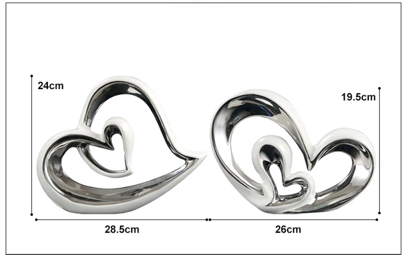 Скандинавские керамические предметы интерьера в форме сердца, креативные фигурки и миниатюры, ремесла, современные украшения для дома, свадебные подарки