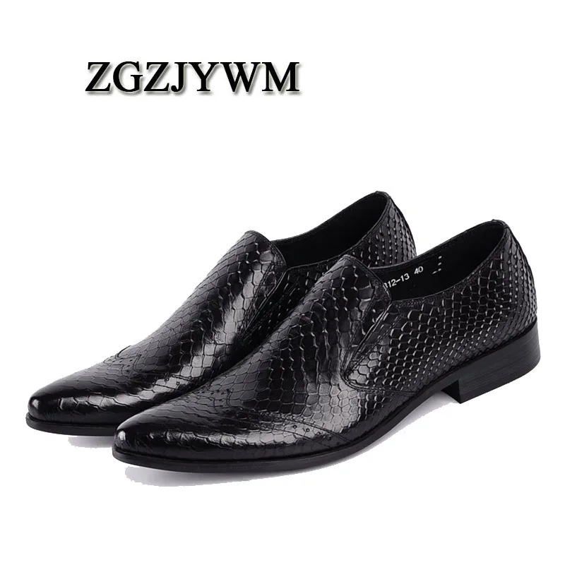 ZGZJYWM модные удобные черные/коричневые натуральные вязаные Кожаные слипоны с