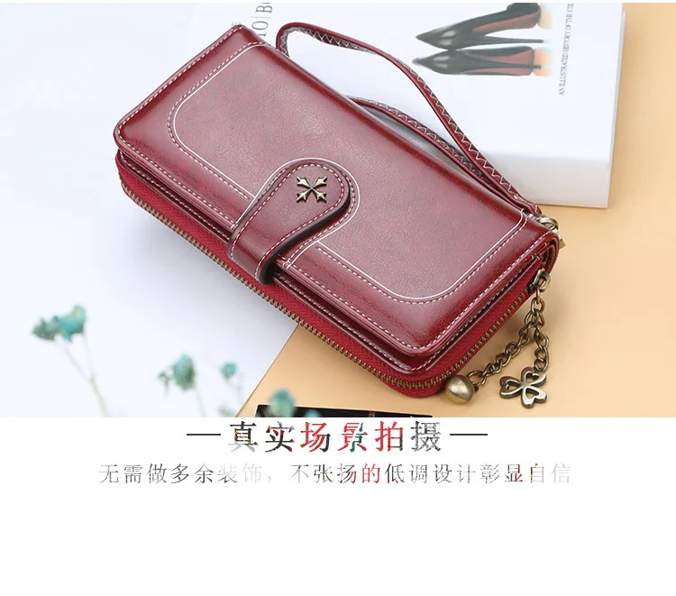 Fashion Long Women Wallets Vintage High Quality PU Leather Card Holder Female Purse Zipper Big Brand Wallet For Girl