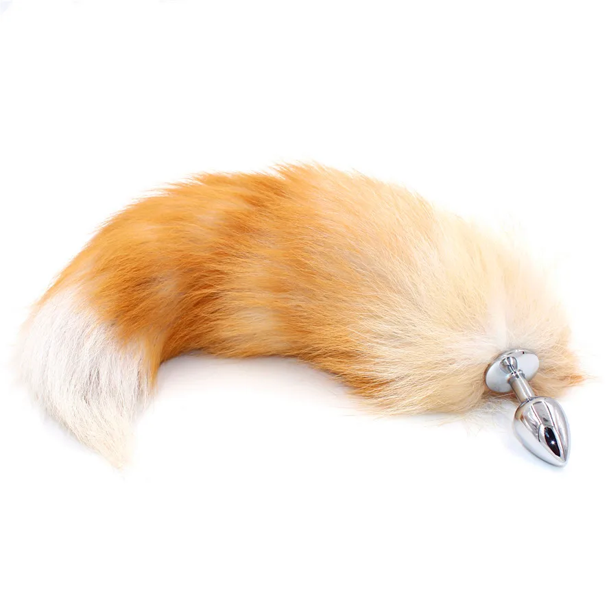SAIXS Fox Tail Anal Plug With Big Real Crystal Fox Tails Metal Butt Plug Couple Sex Toys Erotic Cosplay Tail Drop shipping|metal butt plug|butt pluganal plug - AliExpress