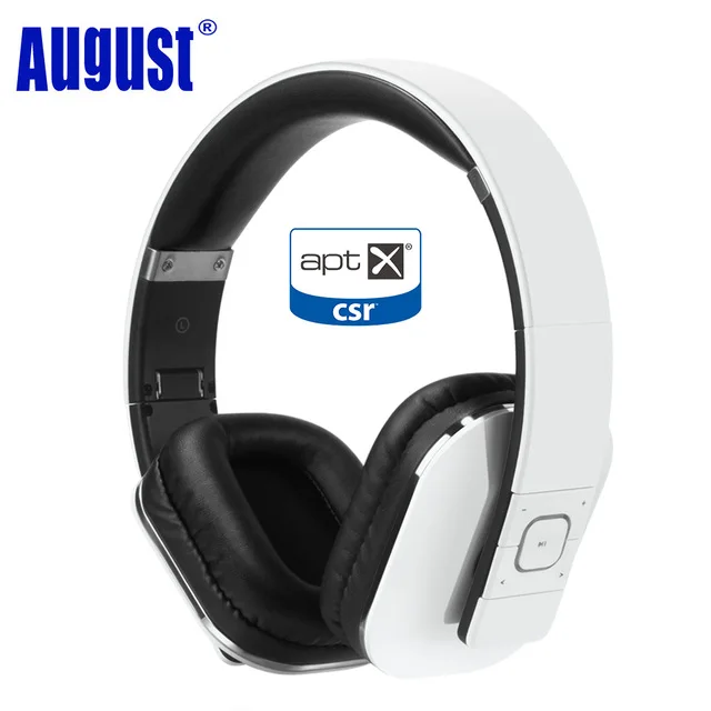 

August EP650 Bluetooth Headphones with Mic Over Ear Stereo Bluetooth 4.1 Headset aptX Wireless Headphones for TV,Phone - White