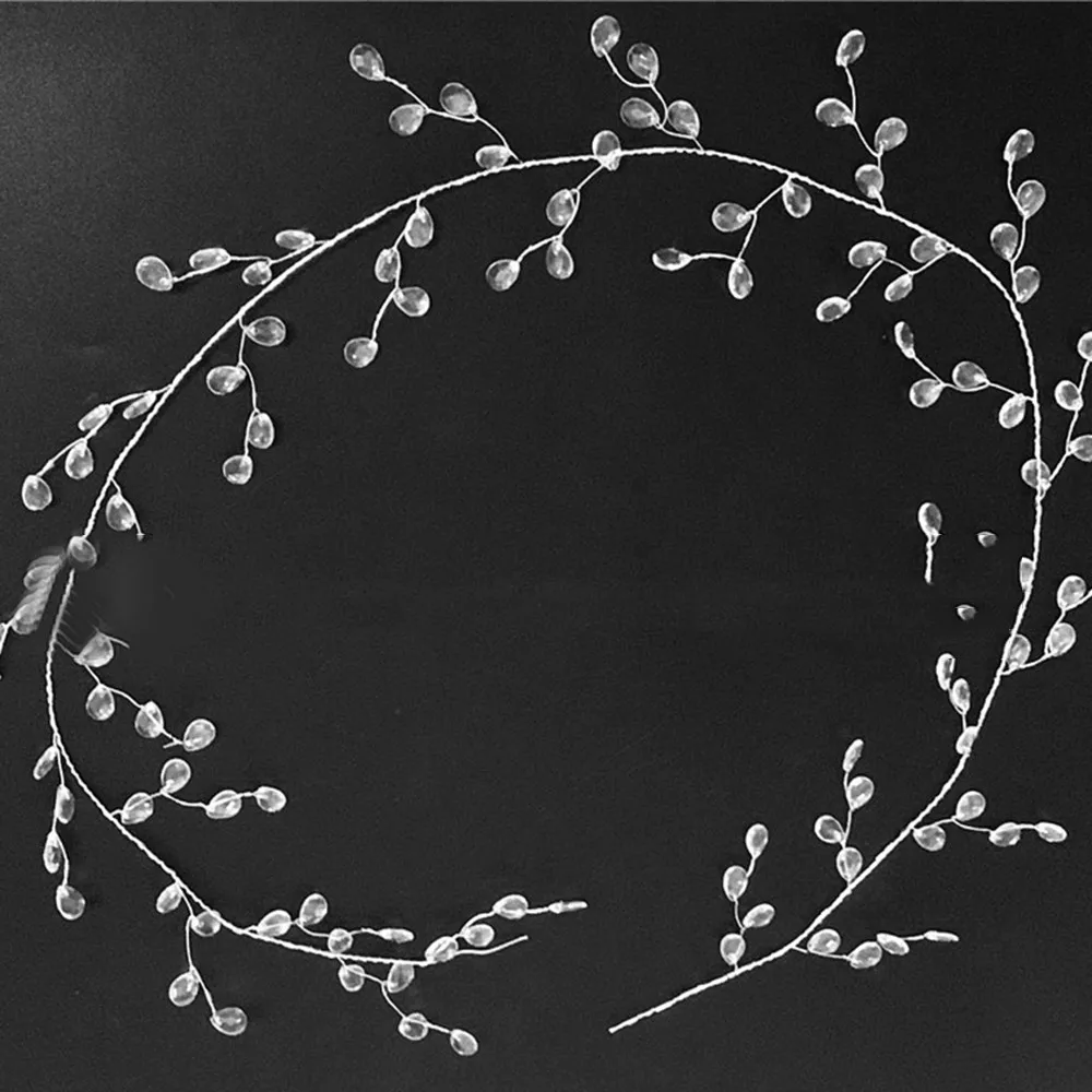 100cm Acrylic Crystal Bead Curtain Garland Wedding Decorations Branch String Acrylic Wire Bead Shimmer Wedding Party Supplies