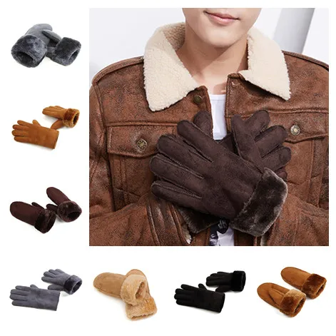 Women Furry Warm Gloves Full Finger Mittens Autumn Winter Cute Mitts Men Women Outdoor Sport Female Gloves