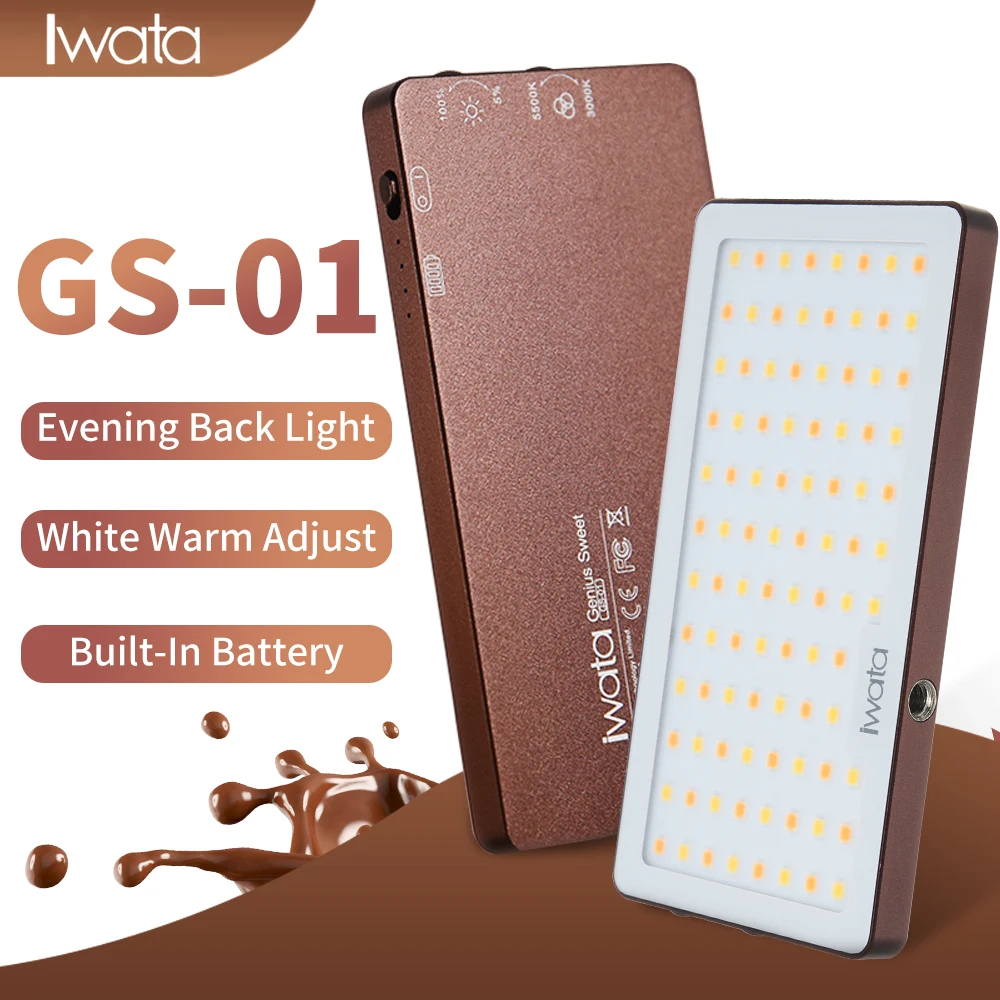 

Iwata 94 LED Fill Light CRI Super Natural Light 3000K-5500K Ultra-thin Portable Phone Video Light Aluminum Dimmable Photography