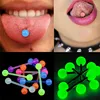 Best Offers Body Jewelry Piercing-Barbell Tongue-Rings Punk Plastic Luminous for Women 20pcs/Lot KynM8XLB