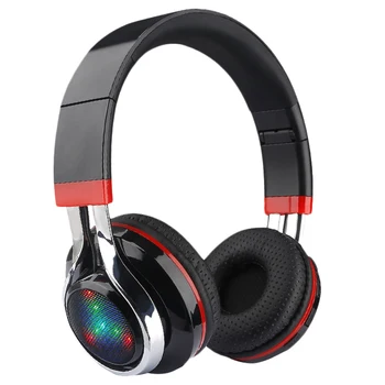

Glowing Stereo Casque Audio Bluetooth Headphone Wireless Big Headset Sport Earphone Mic Led Light Tf Fm For Pc Phone
