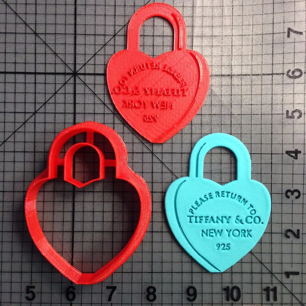 

Custom Made 3D Printed High Fashion Logo Fondant Cupcake Top Cookie Cutter set