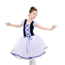 Романтичное кружевное балетное платье-пачка с короткими рукавами для девочек; бархатное длинное платье с фатиновой юбкой; балетное платье для катания на коньках