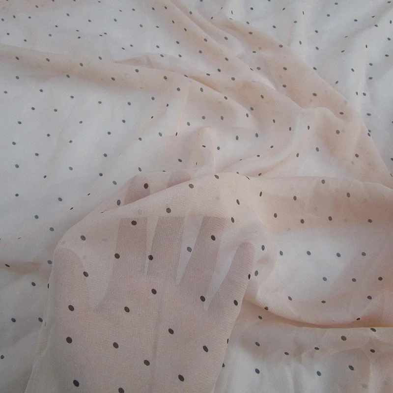 145 см ширина шифоновая ткань мягкая ткань для платья подкладка ткань узор зебры леопарда камуфляж Тигровая кожа печатных шифон ткань - Цвет: Pink dot