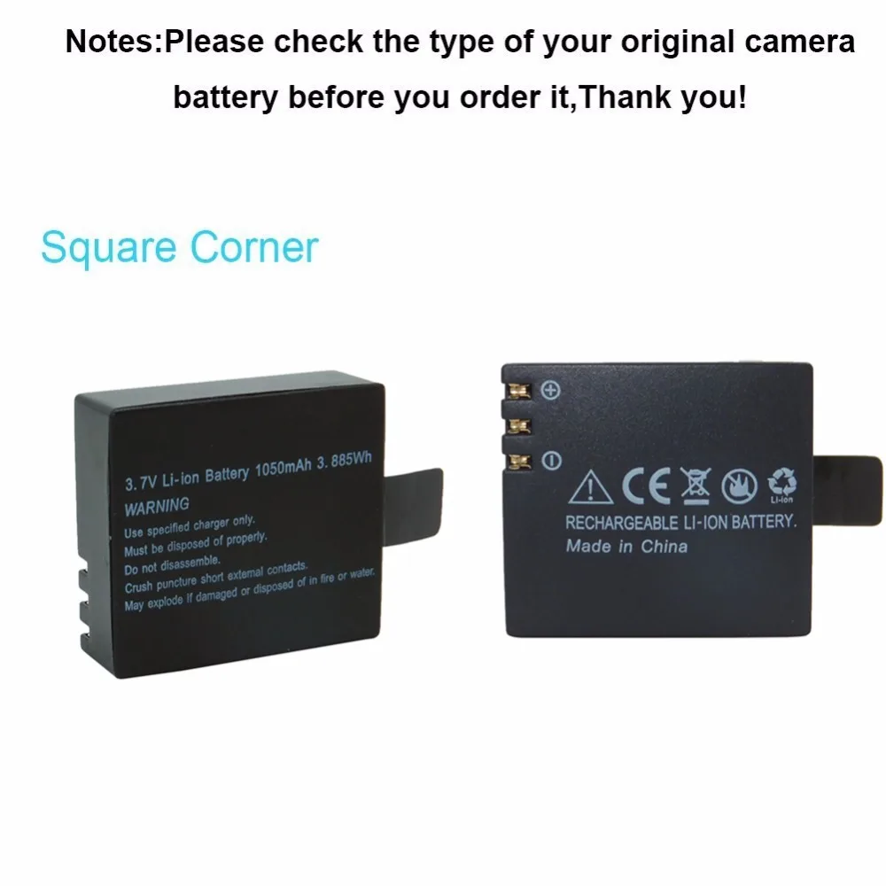 Зарядное устройство для батарей Eken SOOCOO SJCAM SJ4000 SJ5000 M10 F60 1050 мАч|action camera charger|battery charger