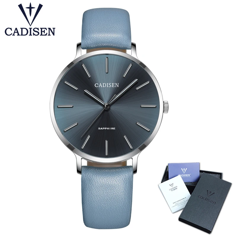 

New 2019 CADISEN Casual Simple Quartz Watches Women's Ultra-thin Stainless Steel Dial Leather Band Fashion Dress Watch Ladies