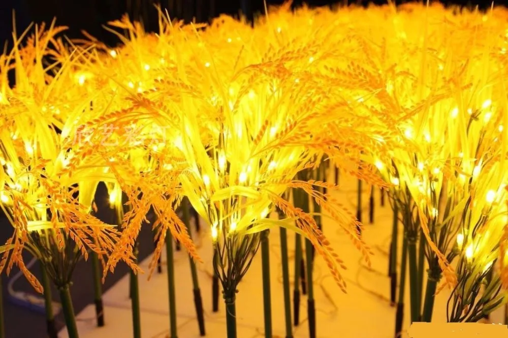 DC12V LED Faux Rice Field / 7 Grains each Straw / Christmas Yard Lights / Outdoor Holiday Decor