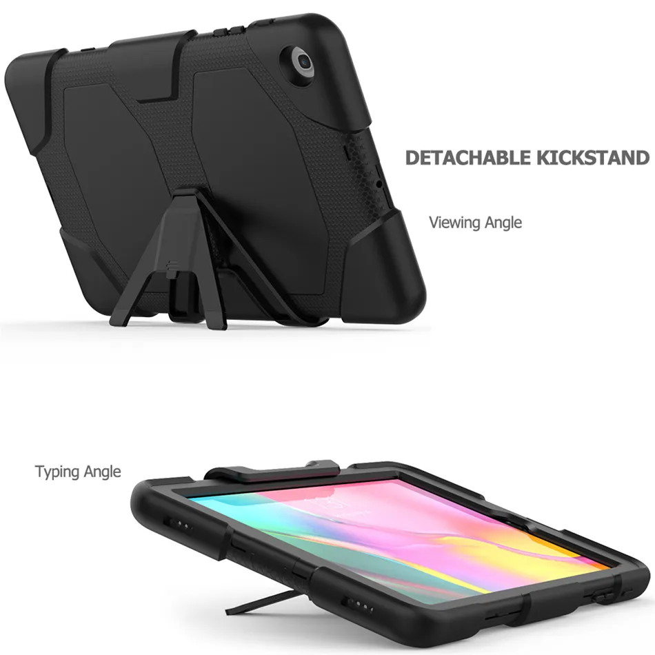For Samsung Galaxy Tab A 10.1 T510 T515 SM-T510 Tablet Shockproof Hard case Military Heavy Duty Silicone Rugged Stand Cover