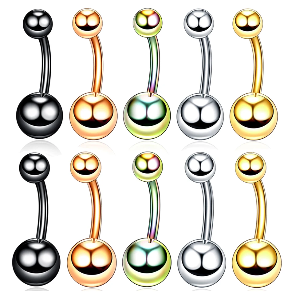 

10pcs/lot Steel Belly Button Nombril Piercings Navel Bar Stud Retainer Dangle Earring Piercing Ombligo Piercing Body Jewelry 14G