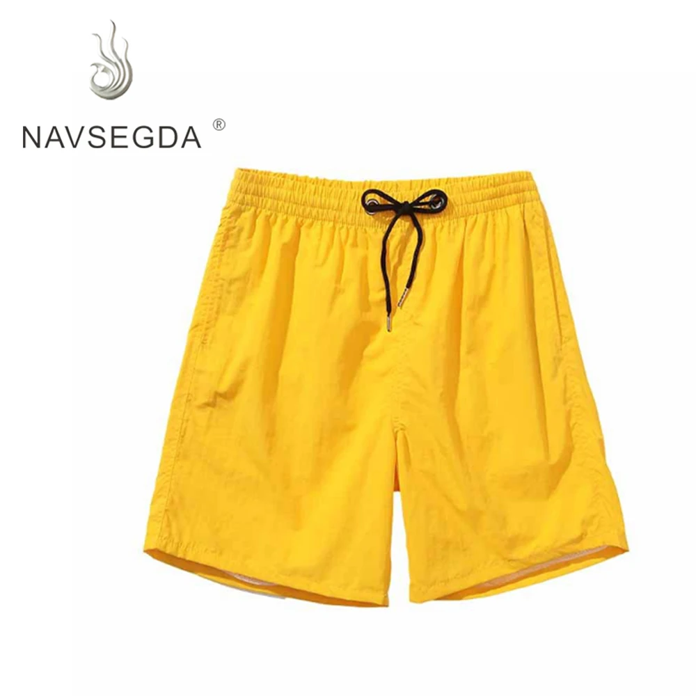 

NAVSEGDA 2019 Change Color Man Beach Pant Yellow Change Pink Male Pant Quick-drying with Pocket Male Surfing Shorts GYM Swimwear