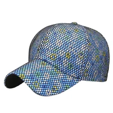 Летние унисекс кепки для бега блестки бейсболка с сеточкой и регулируемым ремешком шляпы Snapback спортивные Цветочные Блестки регулируемые кепки