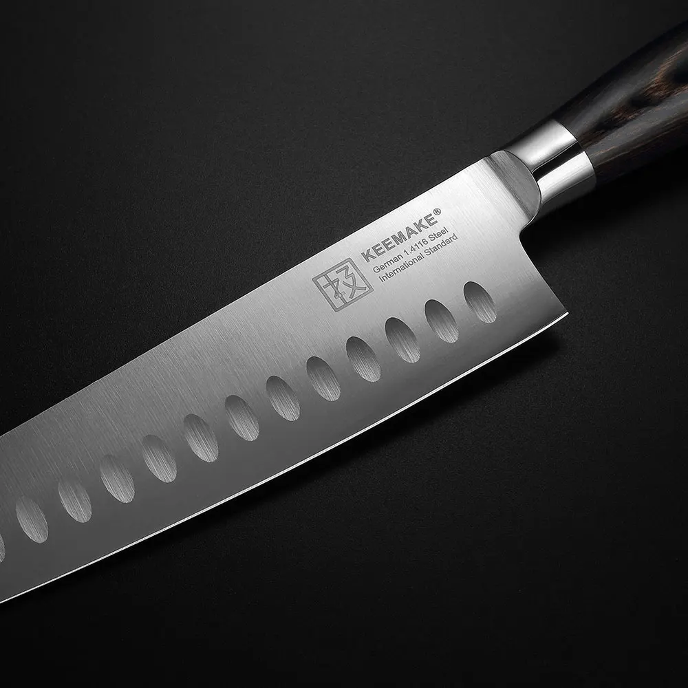 KEEMAKE 8.5 inch Chef Knife German 1.4116 Steel Blade Chef's Santoku Kitchen Knives Color Wood Handle with Exquisite Box Gift KEEMAKE 8.5 inch Chef Knife German 1.4116 Steel Blade Chef's Santoku Kitchen Knives Color Wood Handle with Exquisite Box Gift