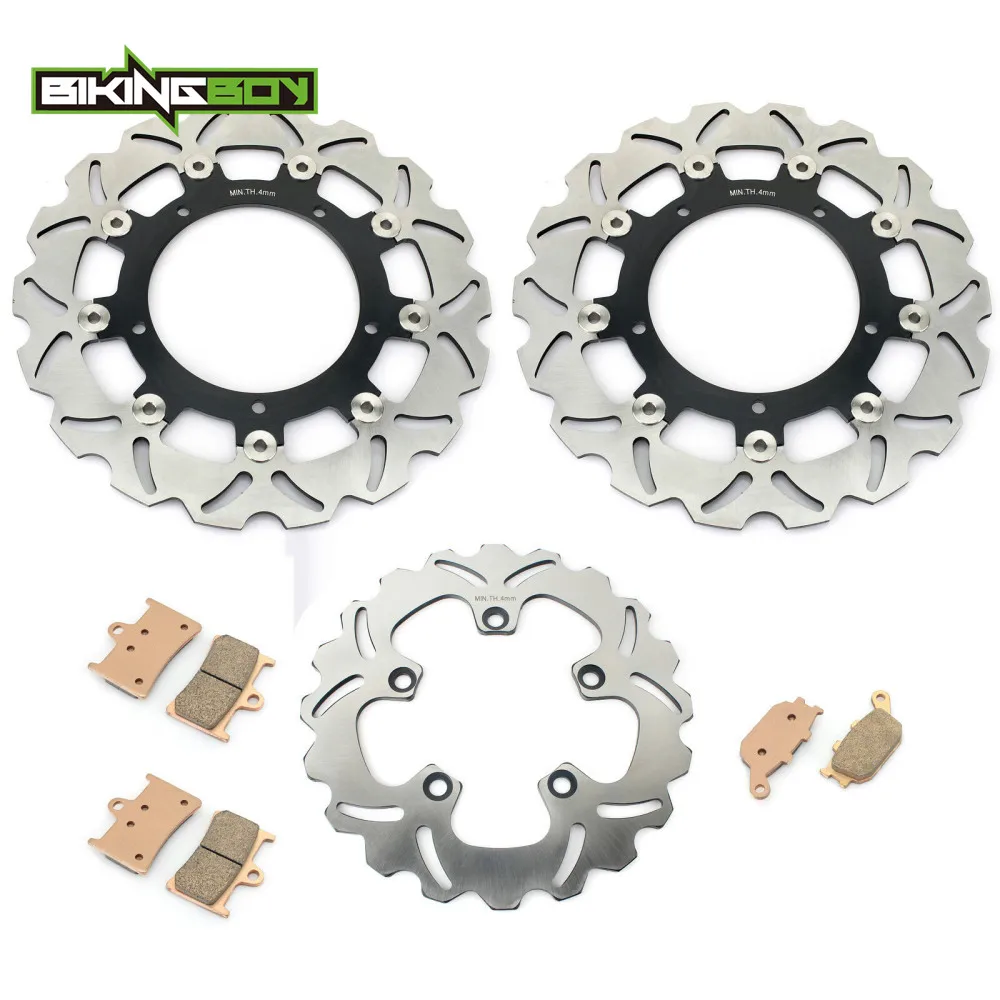 Bikingboy Dischi Freno Anteriori Posteriori Dischi Dischi Dischi + Pastiglie Per Yamaha Fz6 / Fazer / S2 2007 2008 2009 Moto 300Mm 245Mm Set Completo