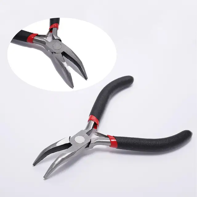 Ferronickel Carbon-Hardened Steel Round Nose End Cutting Jewelry Pliers Tools DIY Equipment Pliers Fit Handcraft Beadwork Repair Bent Nose Pliers